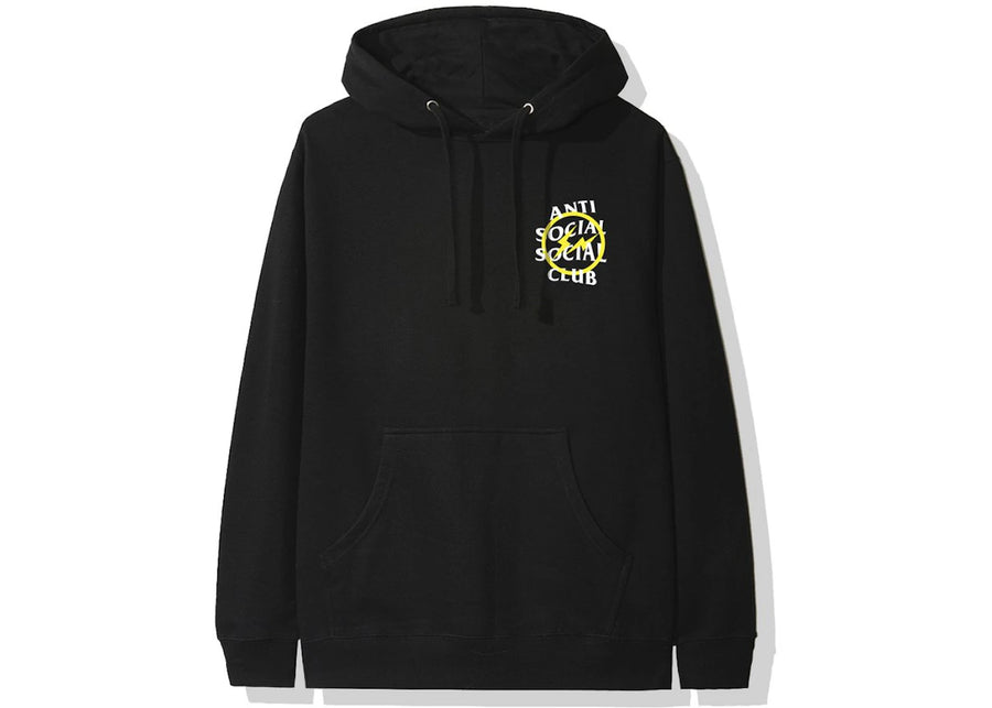 Sweat à capuche Anti Social Social Club x Fragment Yellow Bolt (AH19) Noir