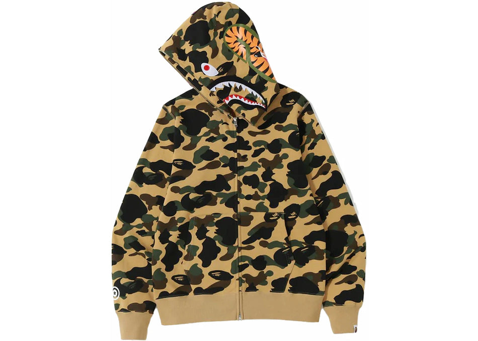 BAPE 1st Camo Shark Full Zip Hoodie Yellow