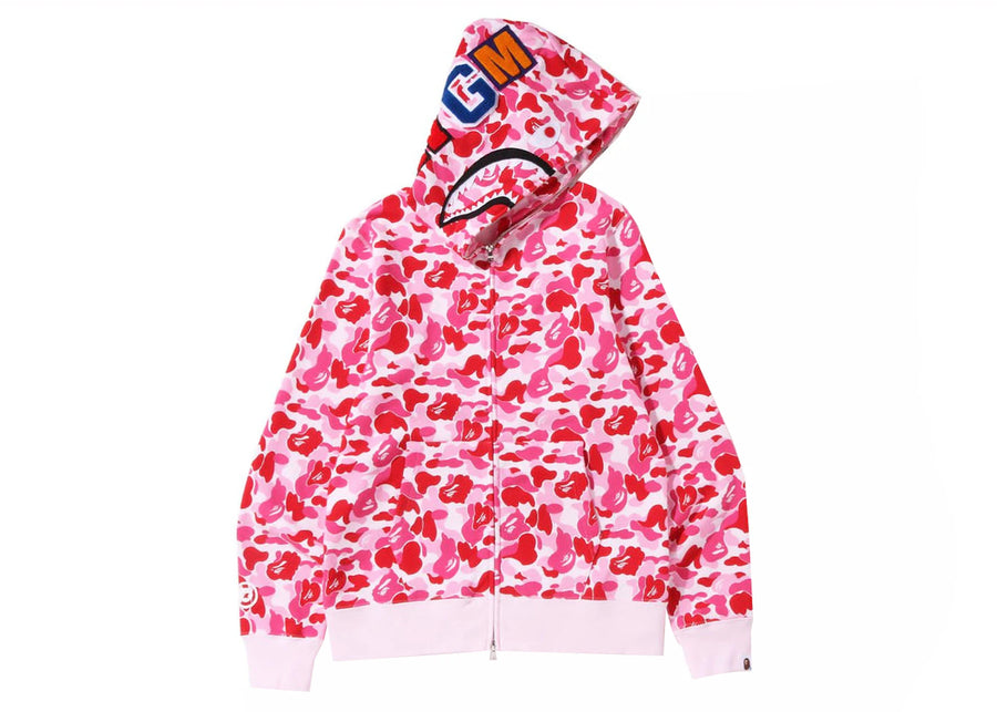 Sweat à capuche zippé BAPE ABC Camo Shark rose