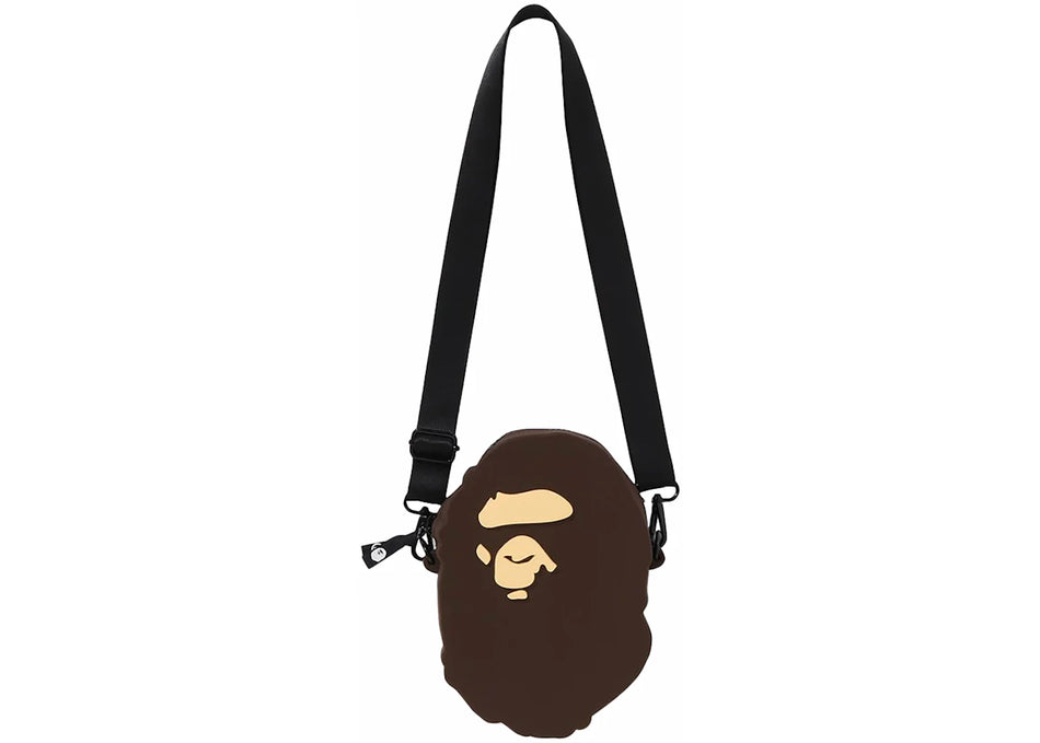 BAPE Ape Head Silicon Shoulder Bag Brown