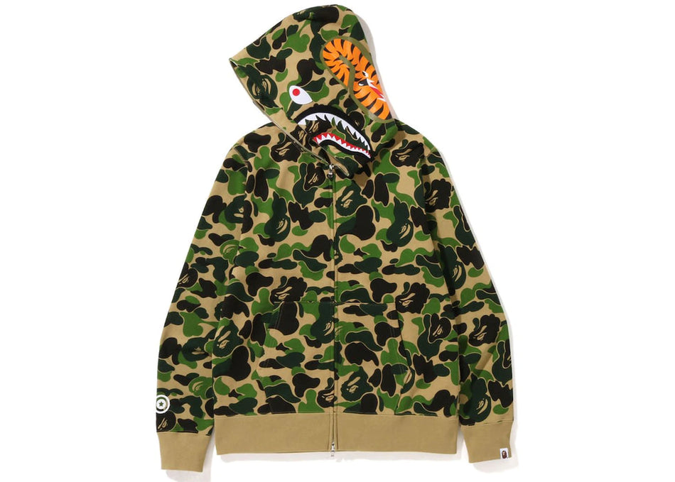BAPE Big ABC Camo Shark Full Zip Hoodie Green
