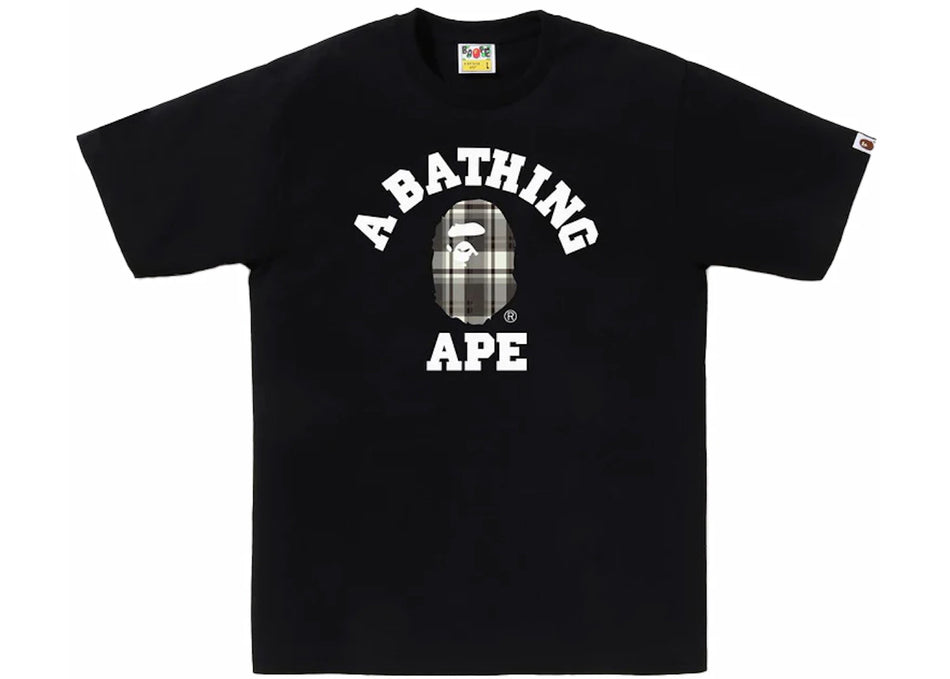 BAPE Check College Tee Black
