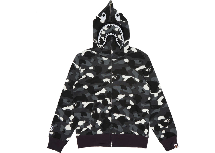 Sweat à capuche zippé BAPE City Camo Shark (SS23) Noir