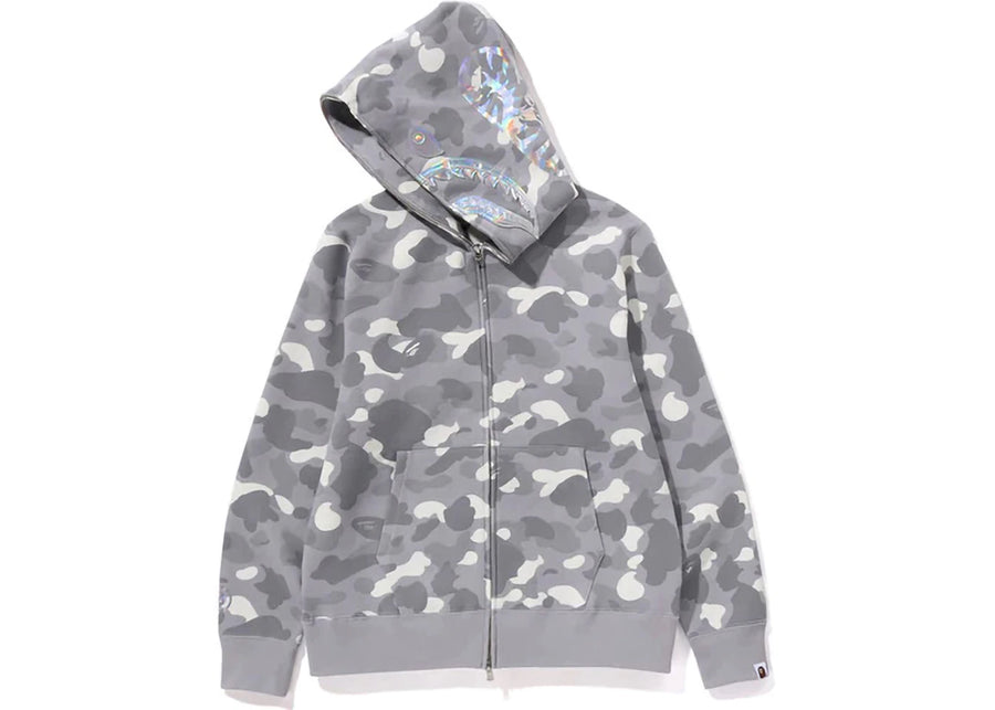 Sweat à capuche zippé BAPE City Camo Shark (SS24) Gris