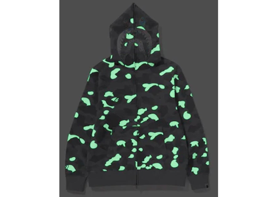Sweat à capuche zippé BAPE City Camo Shark (SS24) Gris