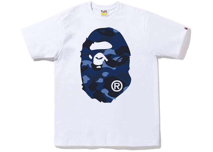 T-shirt BAPE Color Camo Big Ape Head blanc et bleu
