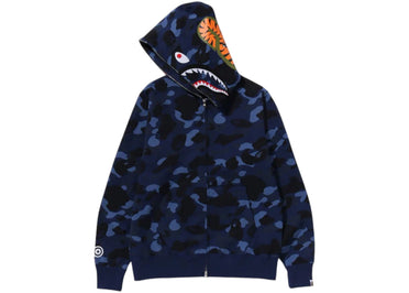 BAPE Color Camo Shark Full Zip Hoodie (FW24) Navy