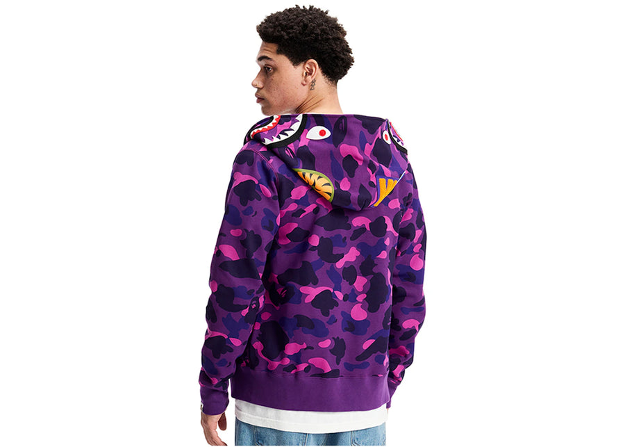 BAPE Color Camo Shark Full Zip  Hoodie Purple