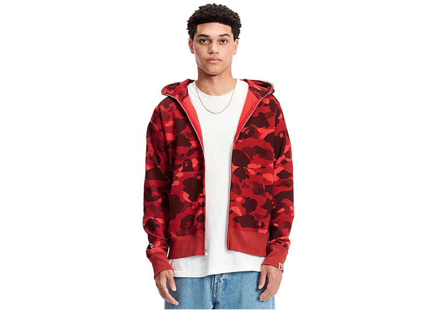 BAPE Color Camo Shark Full Zip  Hoodie Red