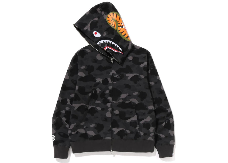 BAPE Color Camo Shark Full Zip Hoodie Black