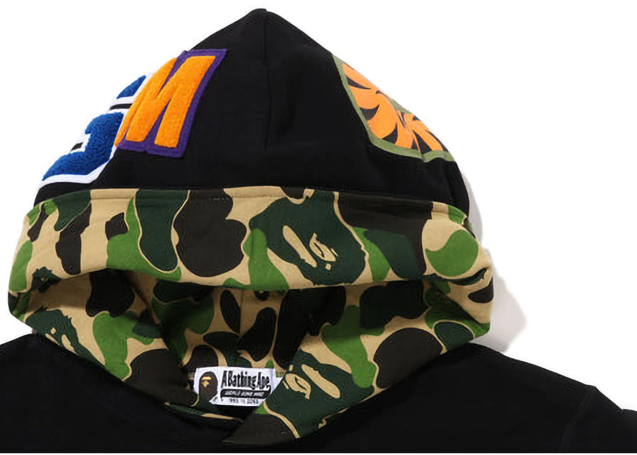 Pull BAPE Shark à capuche camouflage intérieur noir et vert