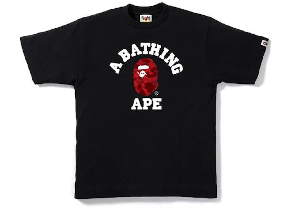 BAPE Color Camo College Tee Black/Red