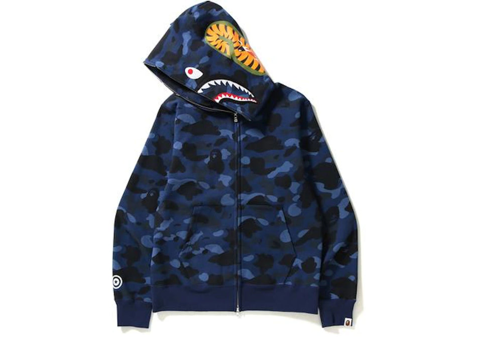 BAPE Color Camo Shark Full Zip  Hoodie Blue