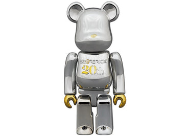 Bearbrick 20th Anniversary 100% & 400% Set Gold & Silver Chrome Ver.