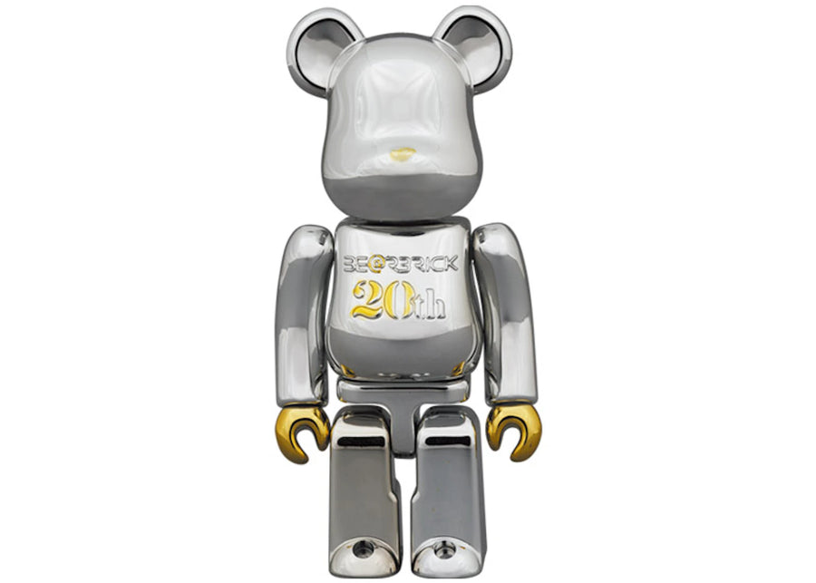 Bearbrick 20th Anniversary 100% & 400% Set Gold & Silver Chrome Ver.
