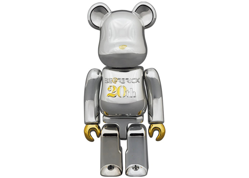 Bearbrick 20th Anniversary 100% & 400% Set Gold & Silver Chrome Ver.
