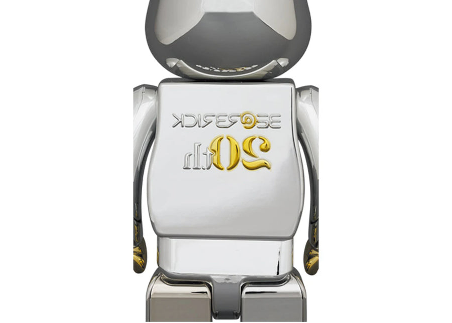 Bearbrick 20th Anniversary 100% & 400% Set Gold & Silver Chrome Ver.