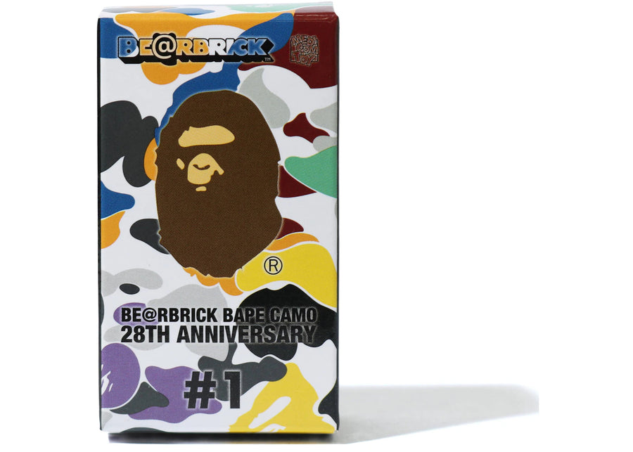 Bearbrick A Bathing Ape 28th Anniversary Camo #1 100% Green/Yellow