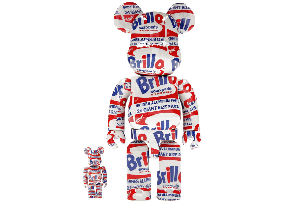 Coffret Bearbrick ANDY WARHOL « Brillo » 100 % et 400 %