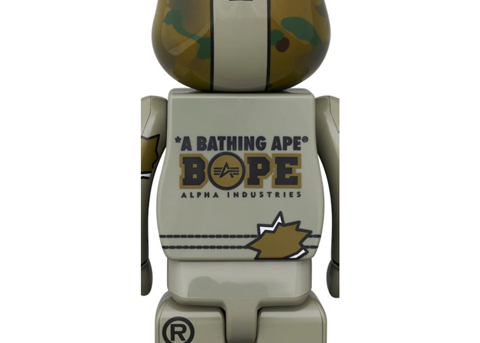 Bearbrick Bape (R) x Alpha Camo Shark 2023 100% & 400% Set