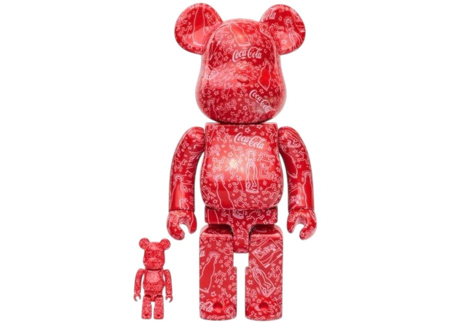 Bearbrick Coca-Cola Keith Haring, coffret 100 % et 400 %, rouge/blanc