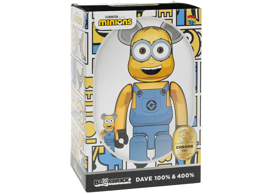 Bearbrick DAVE 100% &amp; 400% Set CHROME Ver.