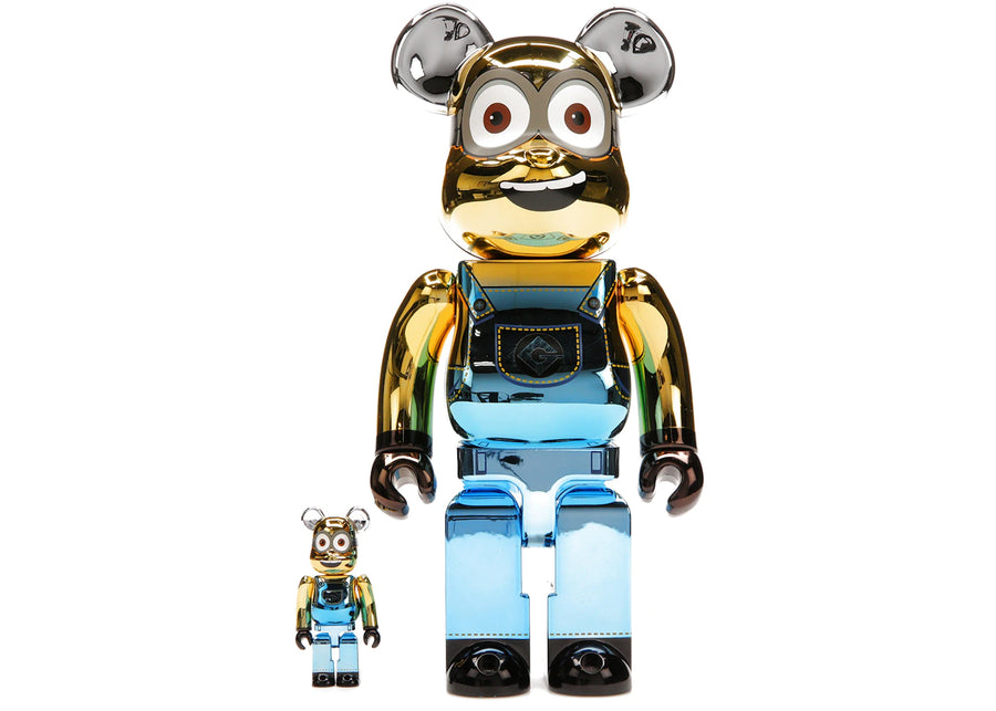 Bearbrick DAVE 100% &amp; 400% Set CHROME Ver.