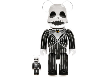 Bearbrick x Disney Tim Burton's The Nightmare Before Christmas Jack Skellington 100% & 400% Set