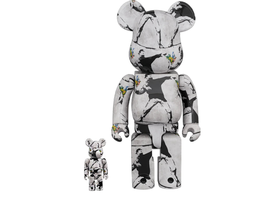 Ensemble Bearbrick Flower Bomber 100 % et 400 %