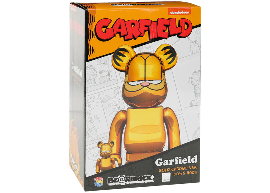 Bearbrick Garfield 100% & 400% Set Gold Chrome Ver.