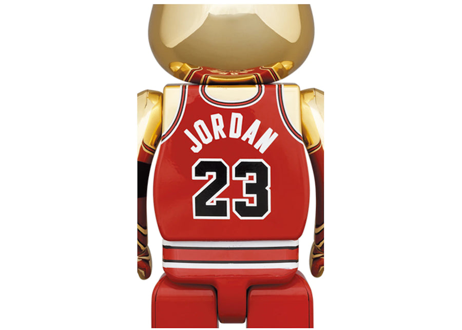 Bearbrick Michael Jordan 1985 Rookie Jersey 100% & 400% Set Gold Chrome