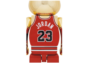 Bearbrick Michael Jordan 1985 Rookie Jersey 1000% Gold Chrome