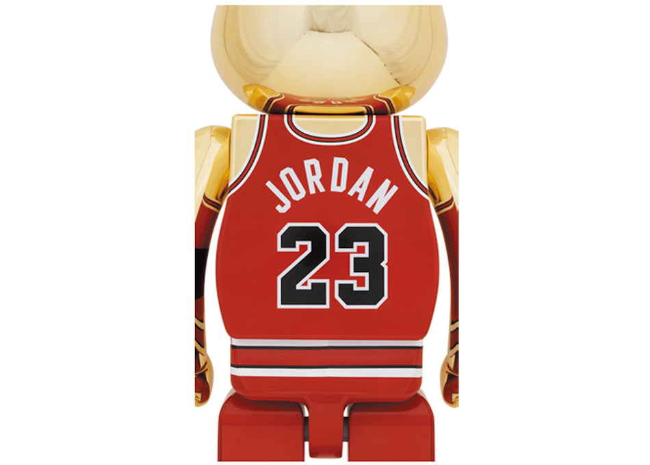 Bearbrick Michael Jordan 1985 Rookie Jersey 1000% Gold Chrome