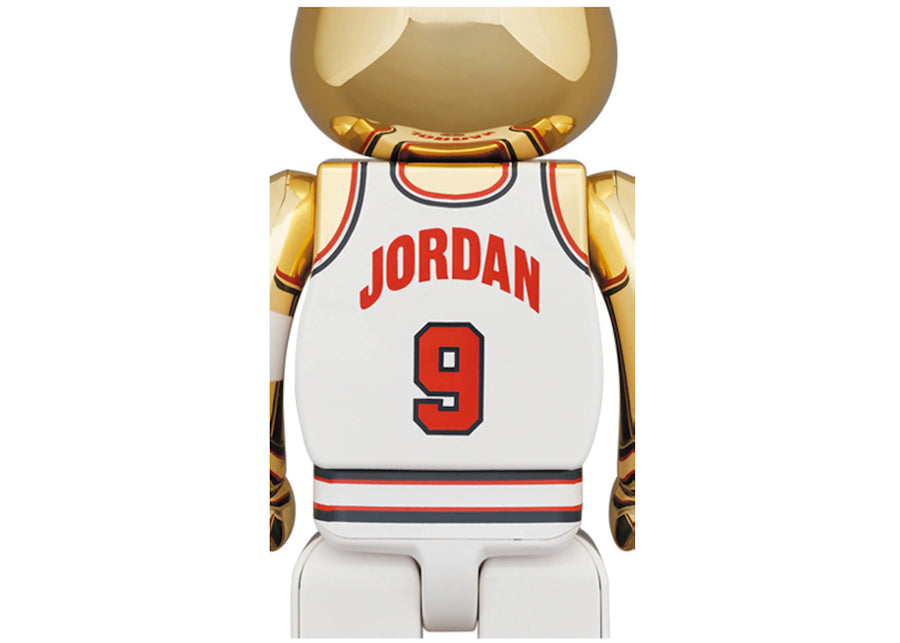 Bearbrick Michael Jordan 1992 Team USA (Dream Team) 100% & 400% Set Gold Chrome