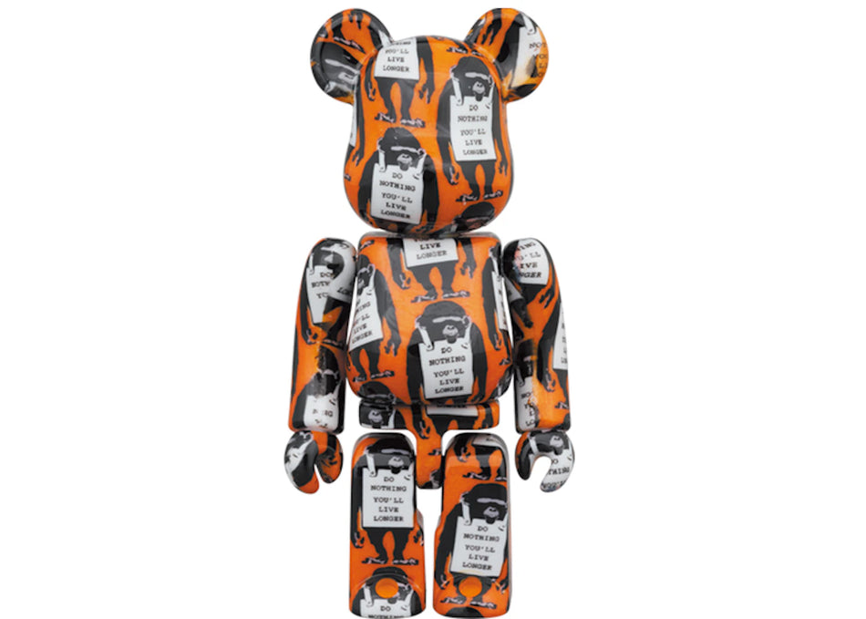 Bearbrick Monkey Sign 100% & 400% Set Orange