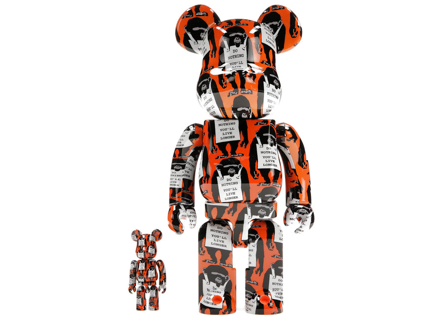 Ensemble de panneaux Bearbrick Monkey 100 % et 400 % orange