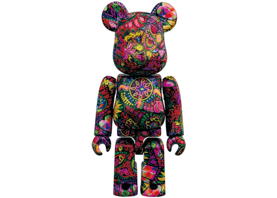 Ensemble Bearbrick Psychedelic Paisley 100 % et 400 %