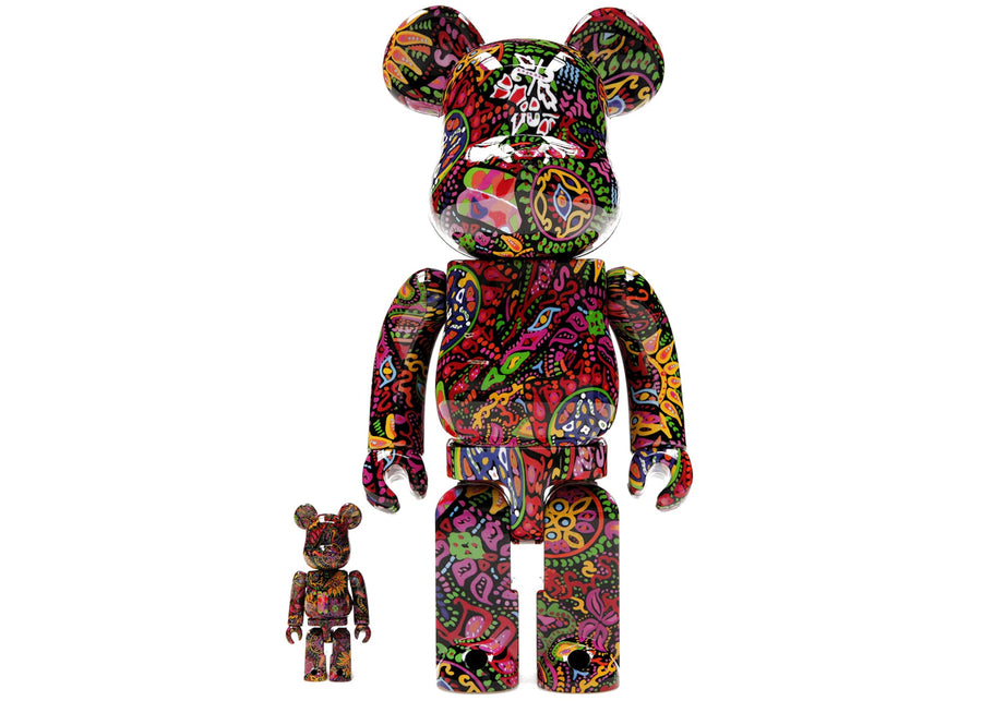 Ensemble Bearbrick Psychedelic Paisley 100 % et 400 %