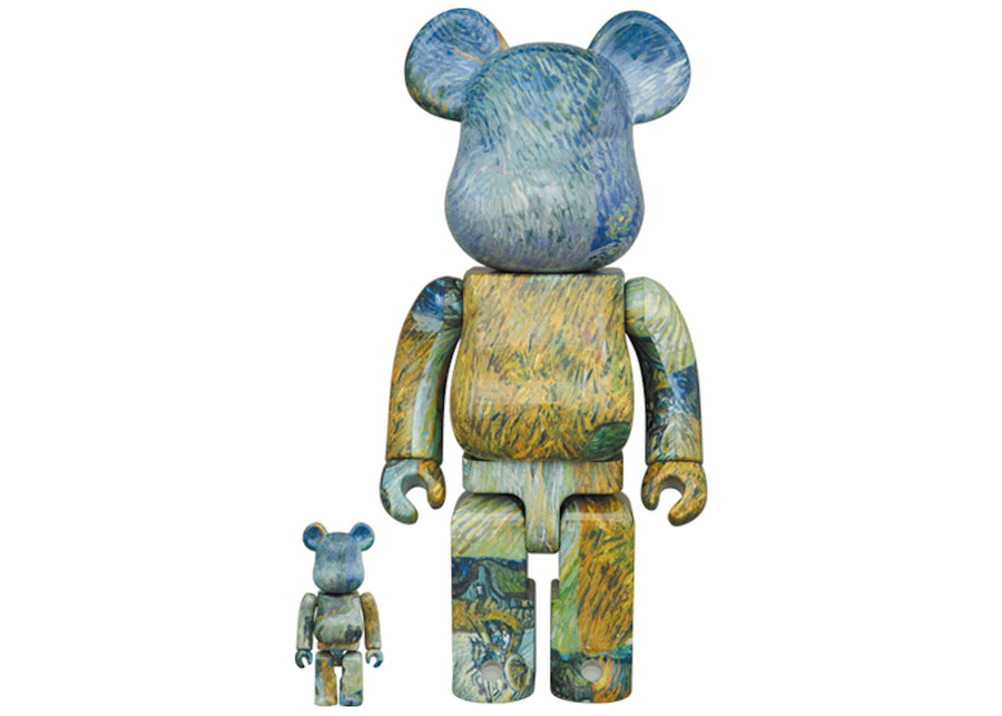 Coffret Bearbrick Van Gogh (Route de campagne en Provence la nuit) 100 % et 400 %