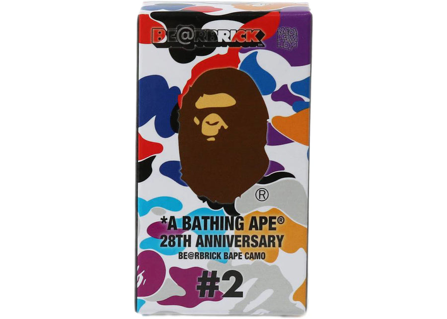 Bearbrick x A Bathing Ape 28th Anniversary Camo #2 100% Purple/Blue/Grey