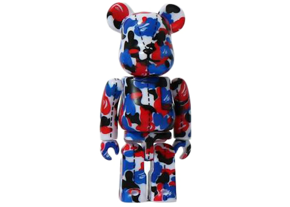 Bearbrick x A Bathing Ape 28th Anniversary Camo #2 100% Red/Blue/Black