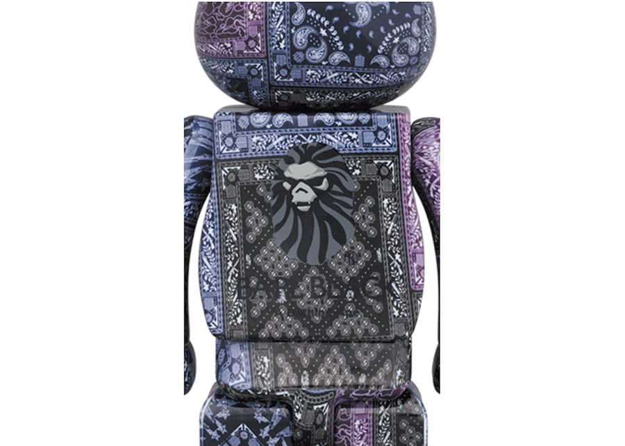 Bearbrick x BAPE Black Bandana 100% & 400% Set
