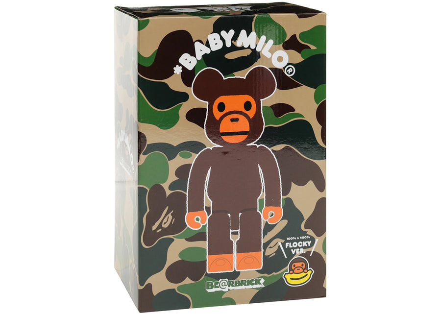 Bearbrick x Bape Baby Milo Flocky Ver. 100% & 400% Set