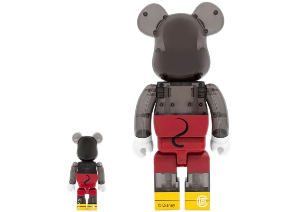Bearbrick x CLOT x 3125C x Disney 3-Eyed Mickey Mouse 100% & 400% Set Translucent Black