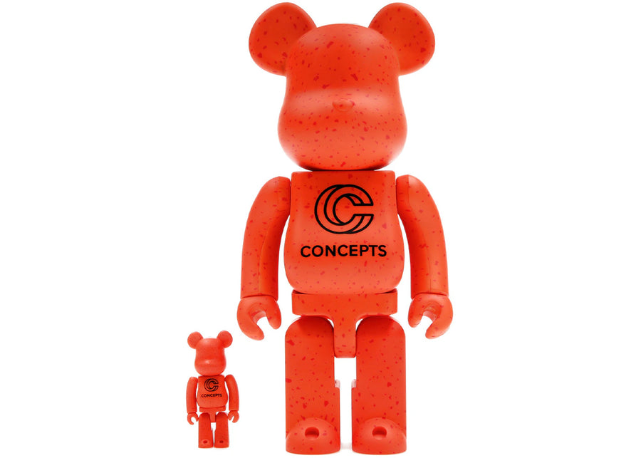Ensemble Bearbrick x Concepts Homard Orange 100 % et 400 %