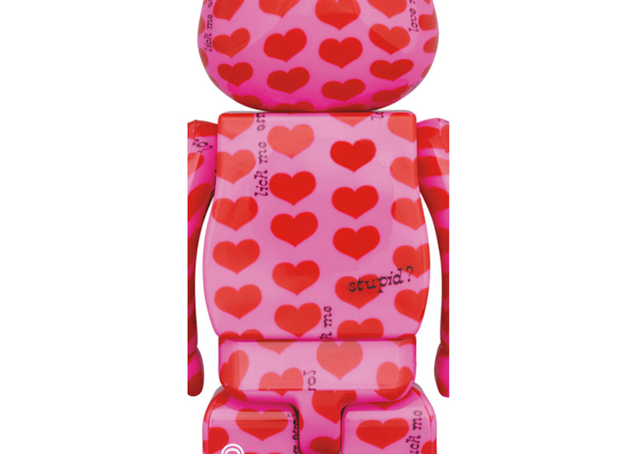 Bearbrick x Hide Pink Heart 100% & 400% Set