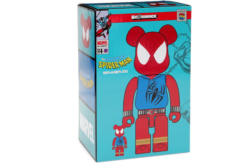 Coffret Bearbrick x Marvel Spider-Man Scarlet Spider 100 % et 400 %
