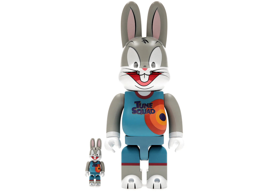 Bearbrick x Space Jam: A New Legacy Rabbrick Bugs Bunny 100% &amp; 400% Set Grey