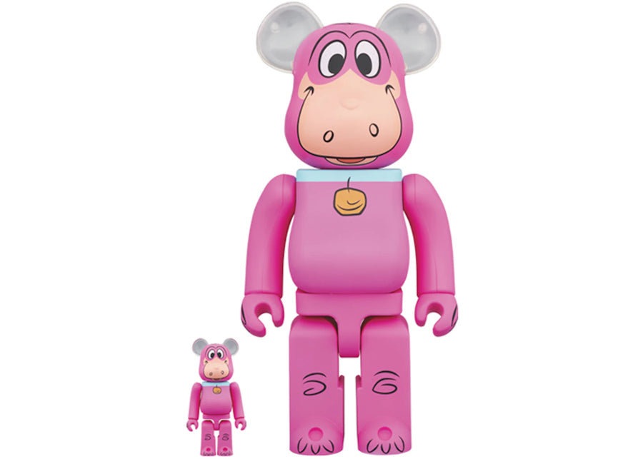 Bearbrick x Les Pierrafeu Dino 100 % et 400 % - Coffret rose