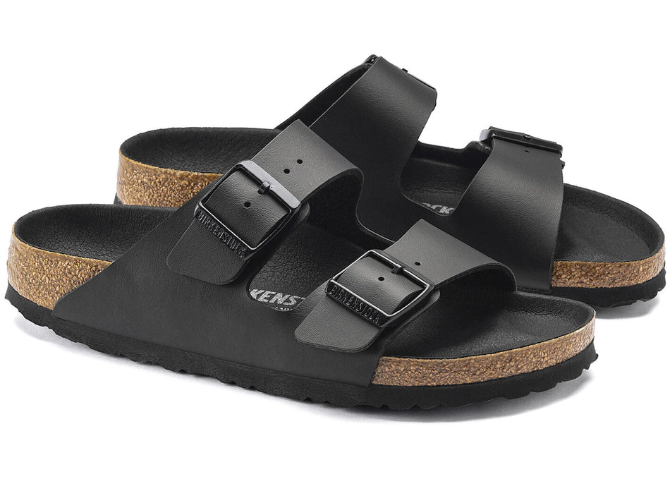 Birkenstock Arizona Birko Flor Black Black Foot Bed